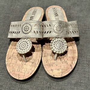 Sam & Libby Women's Silver Cut-Out Sandals
